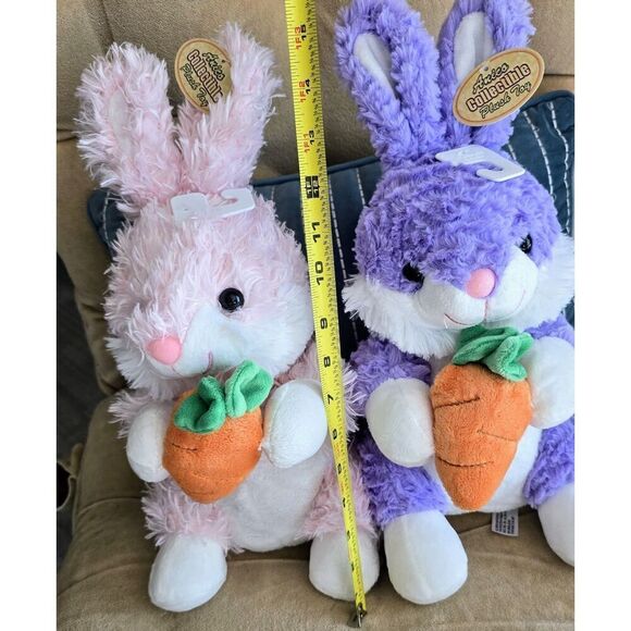 2~ Anico Easter Bunny Rabbit / Pink & Purple Holding Carrot ~  New w Tags - Picture 2 of 10